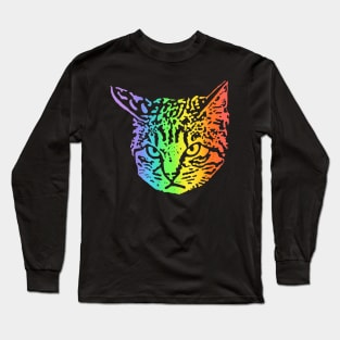 Rainbow Angry Cat Long Sleeve T-Shirt